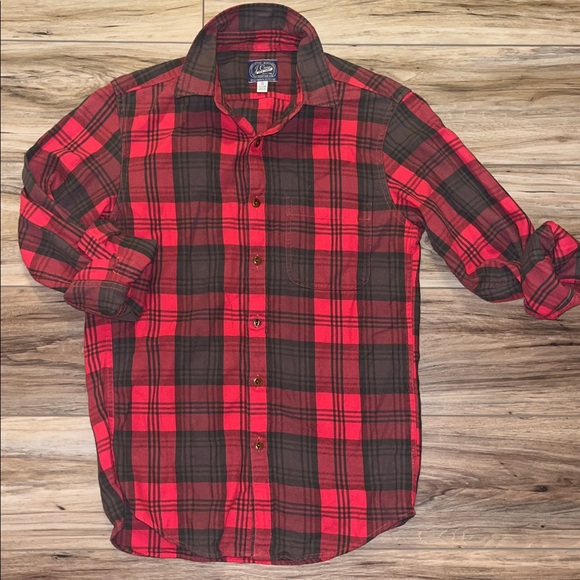 J. Crew Other - J.Crew Slim Fit Plaid Flannel Shirt Men’s Small Red Black 100% Cotton